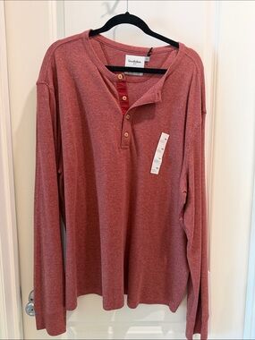 Goodfellow & Co Long Sleeve Henley Shirt in Dusty Rose